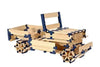 TomTecT 可讓您使用夾子和鉸鏈進行構建，以彎曲和重塑您的創作。這盒 420 個元件包括 100 個木製元件、190 個大鉗子和 130 個小鉗子，並附有說明書。您可以同時創建多個結構，從簡單的椅子、桌子、長凳，到更複雜的結構，如龍、磨坊或小屋 #TomTecT #Fantaskid #TomTech 420