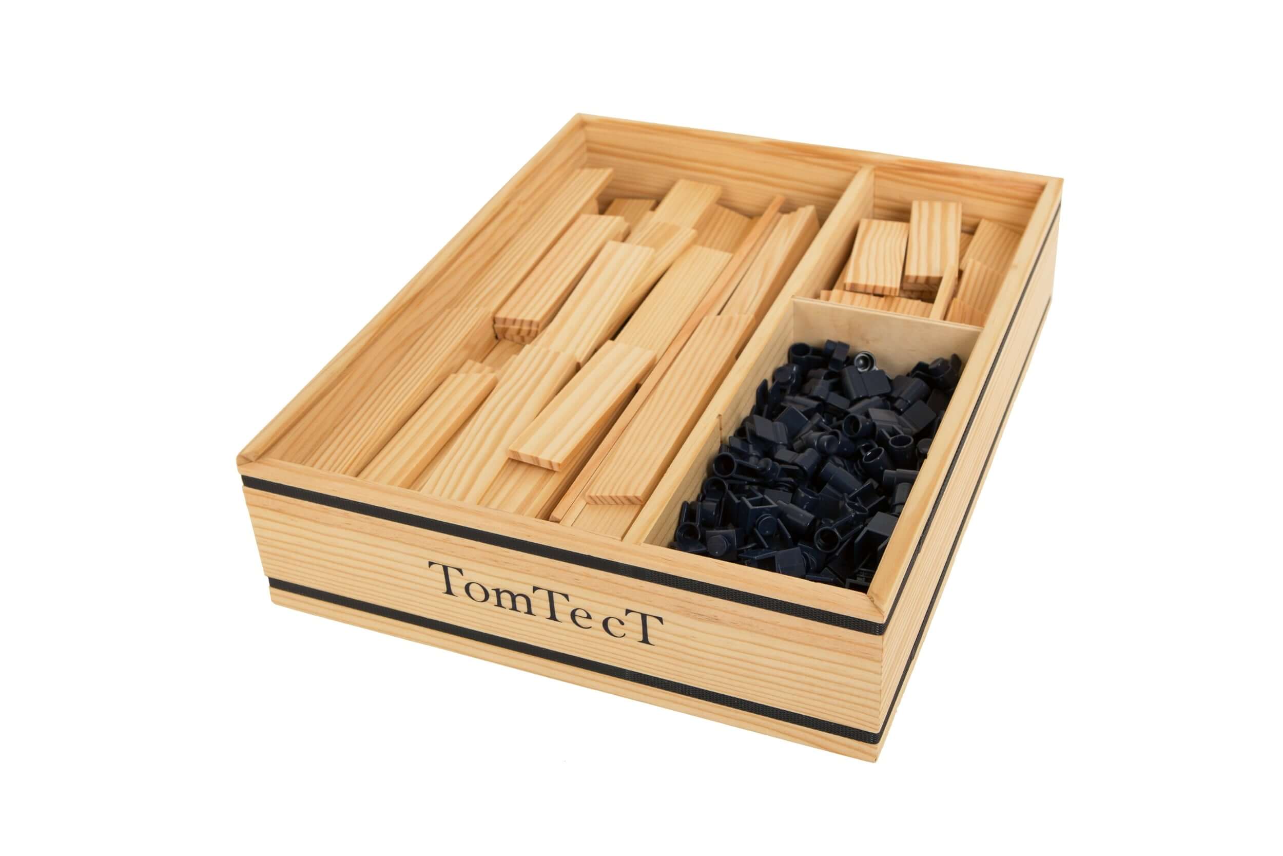 KAPLA 家族新成員! TomTecT 可讓您使用夾子和鉸鏈進行構建,以彎曲和重塑您的創作。最齊全、用途最廣的木製遊戲盒。盒子包含 184 個 7 種不同長度的精密木製元件、60 個小鉗子、150 個大鉗子、80 個雙鉗子、30 個三聯鉗子和一本說明書。#TomTecT #Fantaskid #TomTech 500