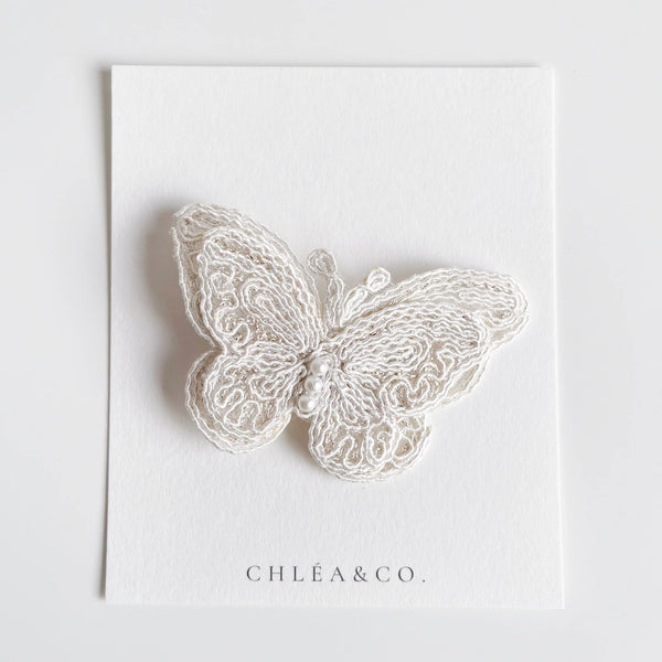 Tullia Butterfly Clip (White)- Chléa & Co