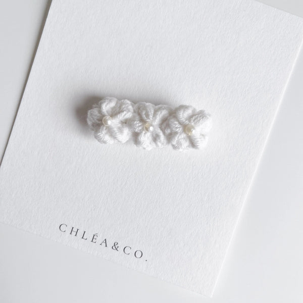 Petit Pearl 小巧珍珠手工編織髮夾 (White) - Chléa & Co