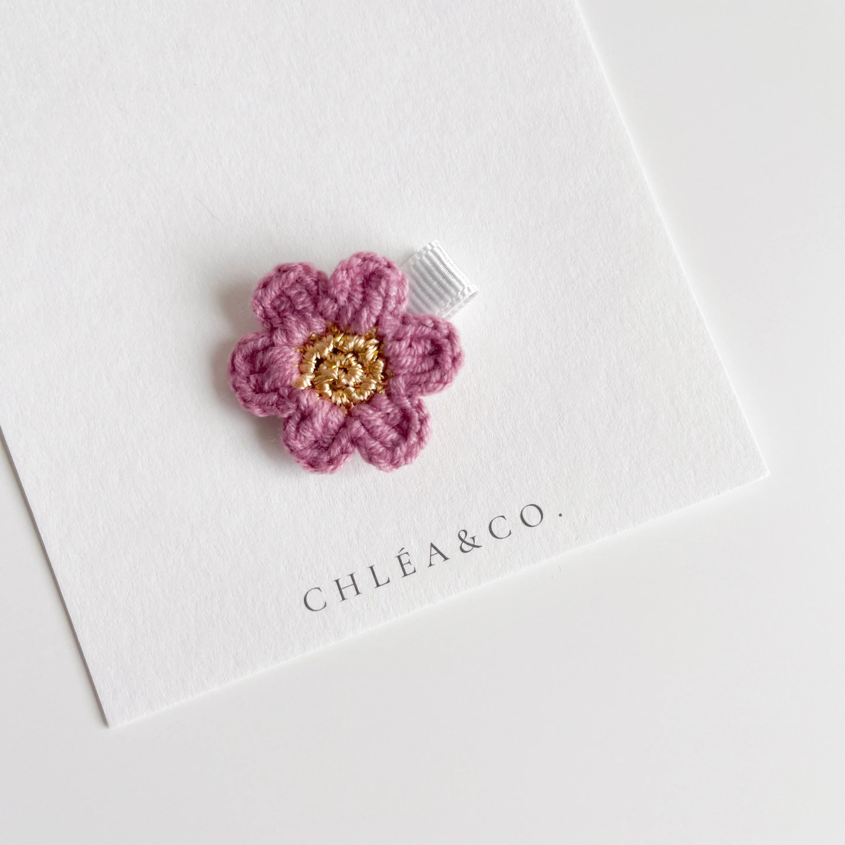 櫻花手工編織髮夾 (Plum) - Chléa & Co