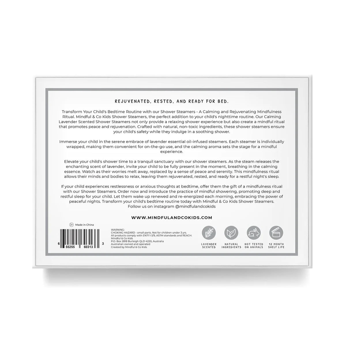 使用感官薰衣草淋浴Steamer體驗前所未有的寧靜。 這些令人愉悅的Steamer注入了薰衣草的鎮定精華,讓您的日常淋浴變成寧靜的度假勝地。核心優勢: 放鬆, 緩解壓力, 增強睡眠, 水療般的體驗。#Fantaskid #Sensory Shower Steamers #感官薰衣草淋浴Steamers #Mindful & Co Kids