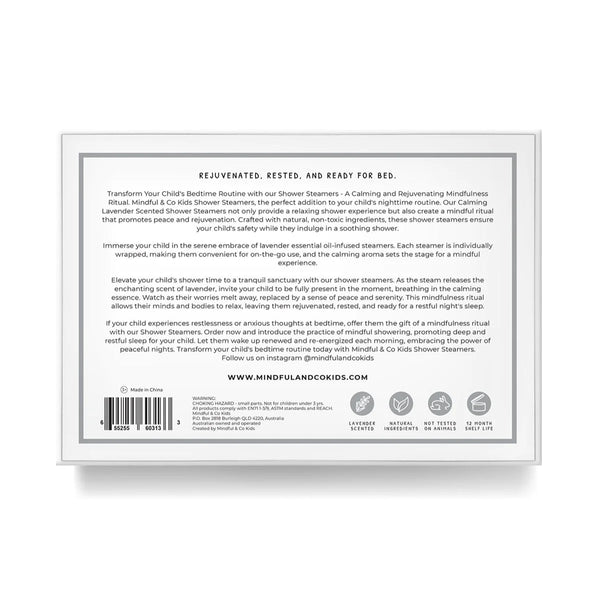 使用感官薰衣草淋浴Steamer體驗前所未有的寧靜。 這些令人愉悅的Steamer注入了薰衣草的鎮定精華,讓您的日常淋浴變成寧靜的度假勝地。核心優勢: 放鬆, 緩解壓力, 增強睡眠, 水療般的體驗。#Fantaskid #Sensory Shower Steamers #感官薰衣草淋浴Steamers #Mindful & Co Kids