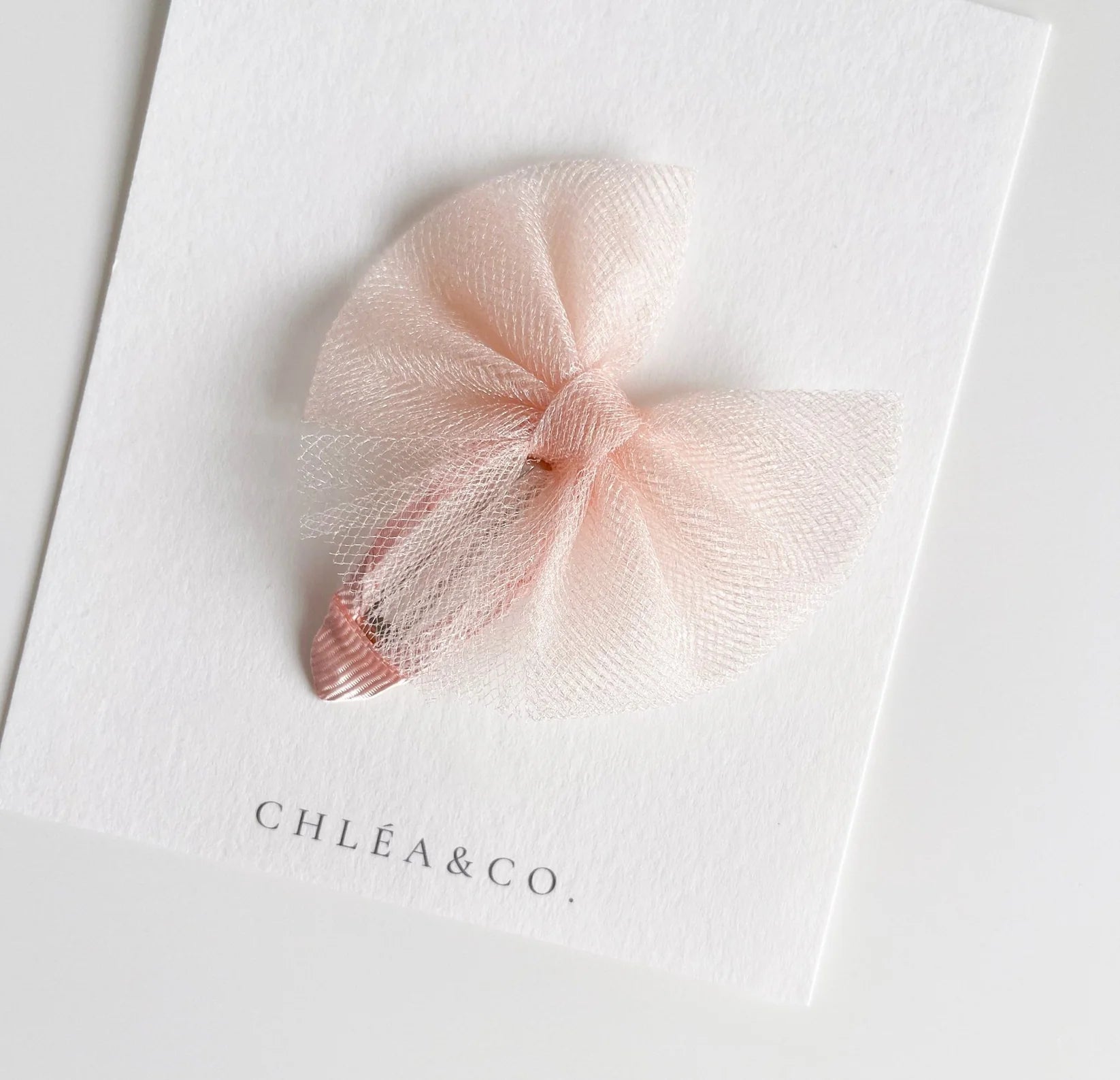 Aurora | Tulle Bow Hair Clip (Peach)