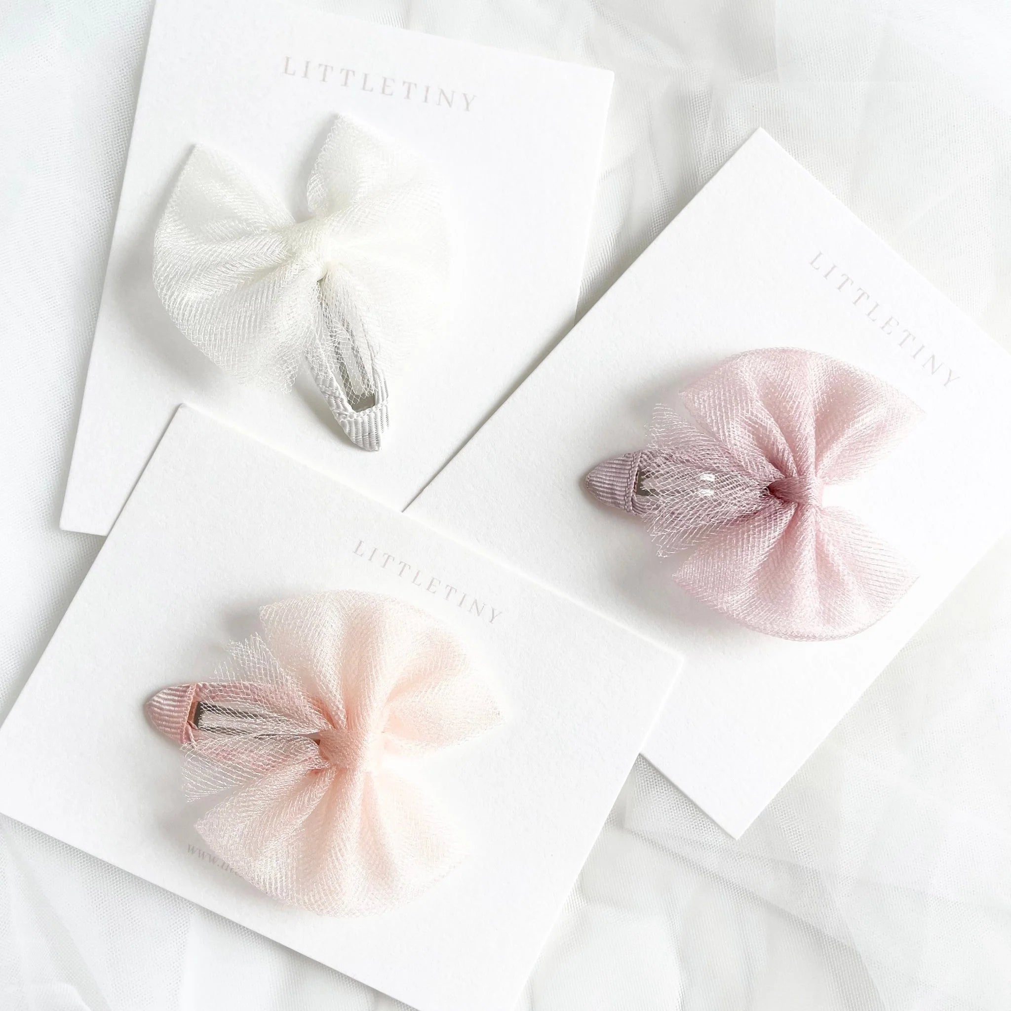 Aurora | Tulle Bow Hair Clip (Dusty Pink)