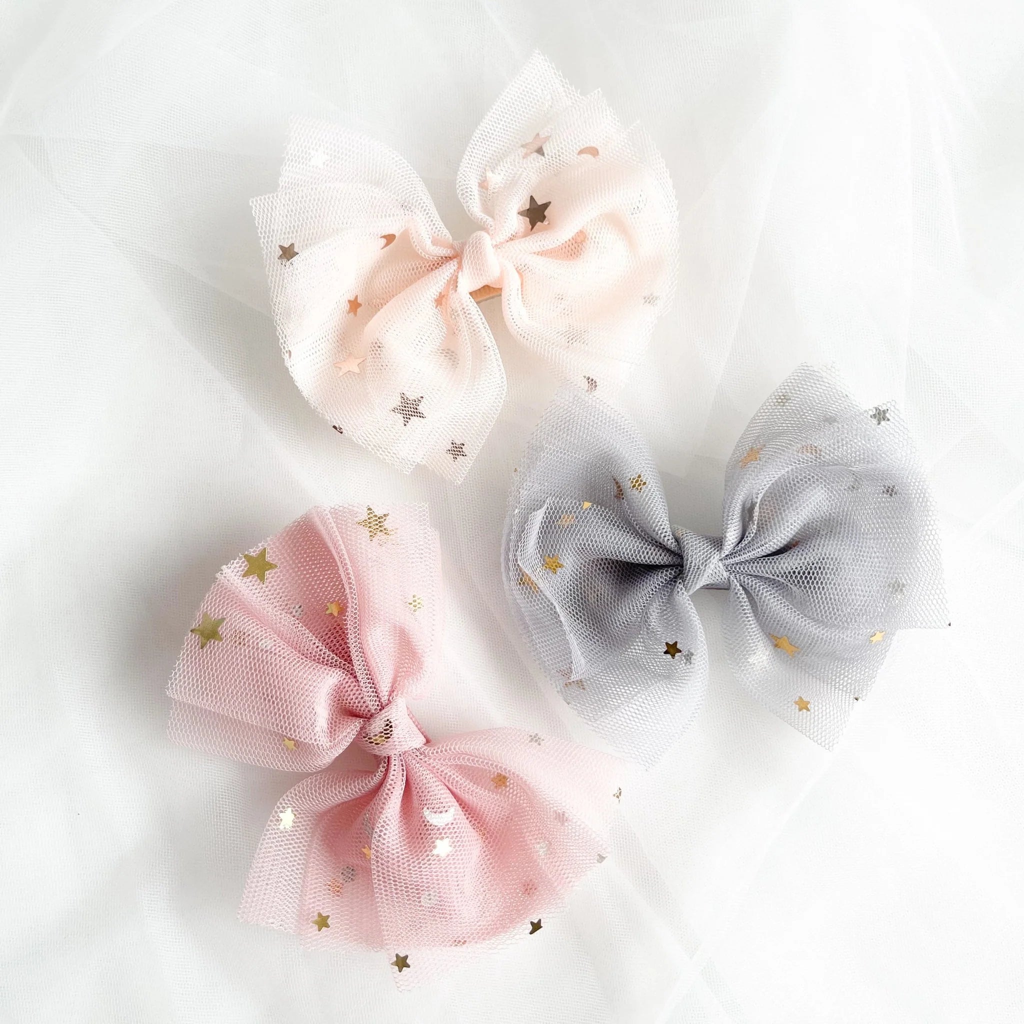 Fairy Tulle Bow Clip | Hair Clip (Silver)