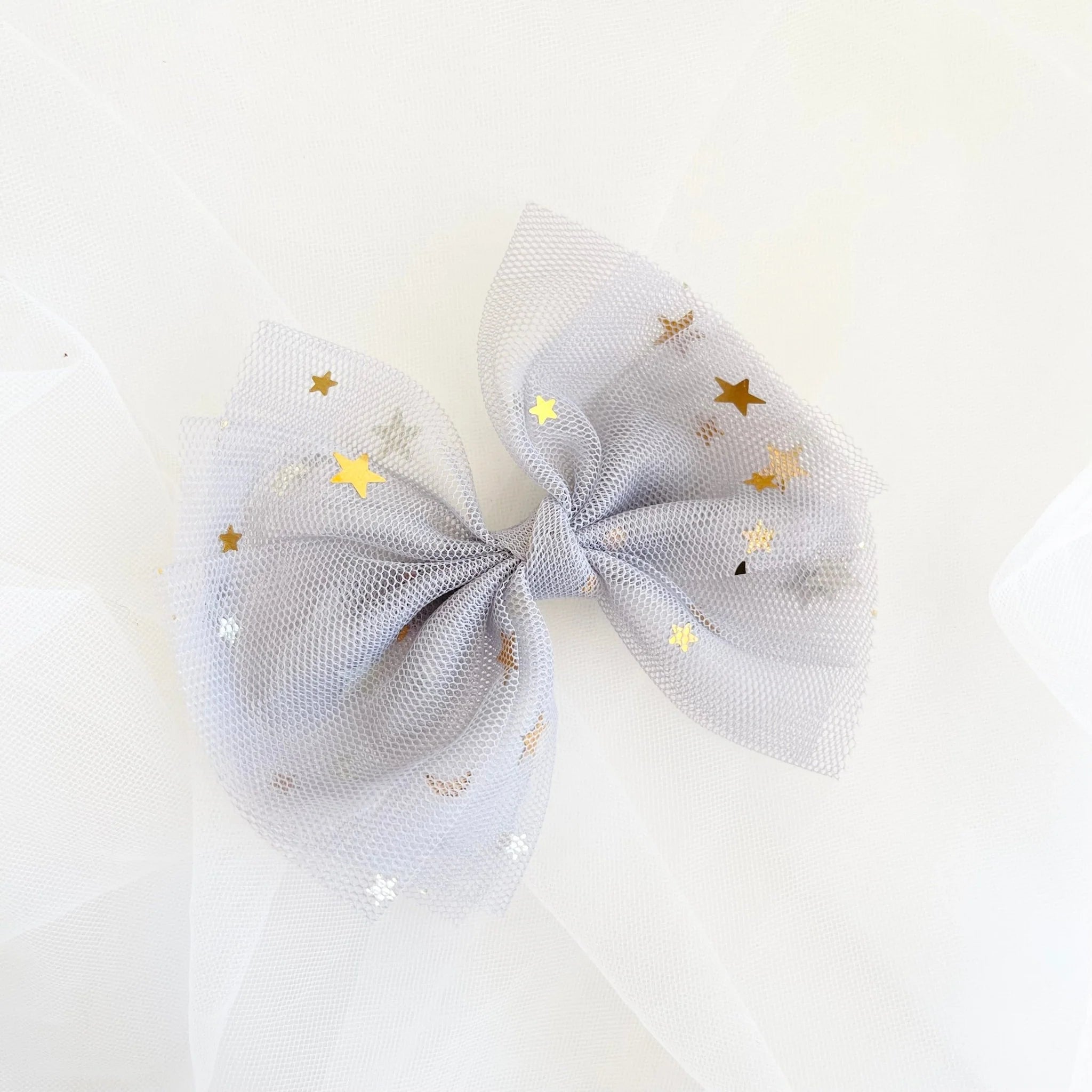 Fairy Tulle Bow Clip | Hair Clip (Silver)