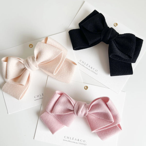 Livenna Felt Bow 毛氈蝴蝶結髮夾