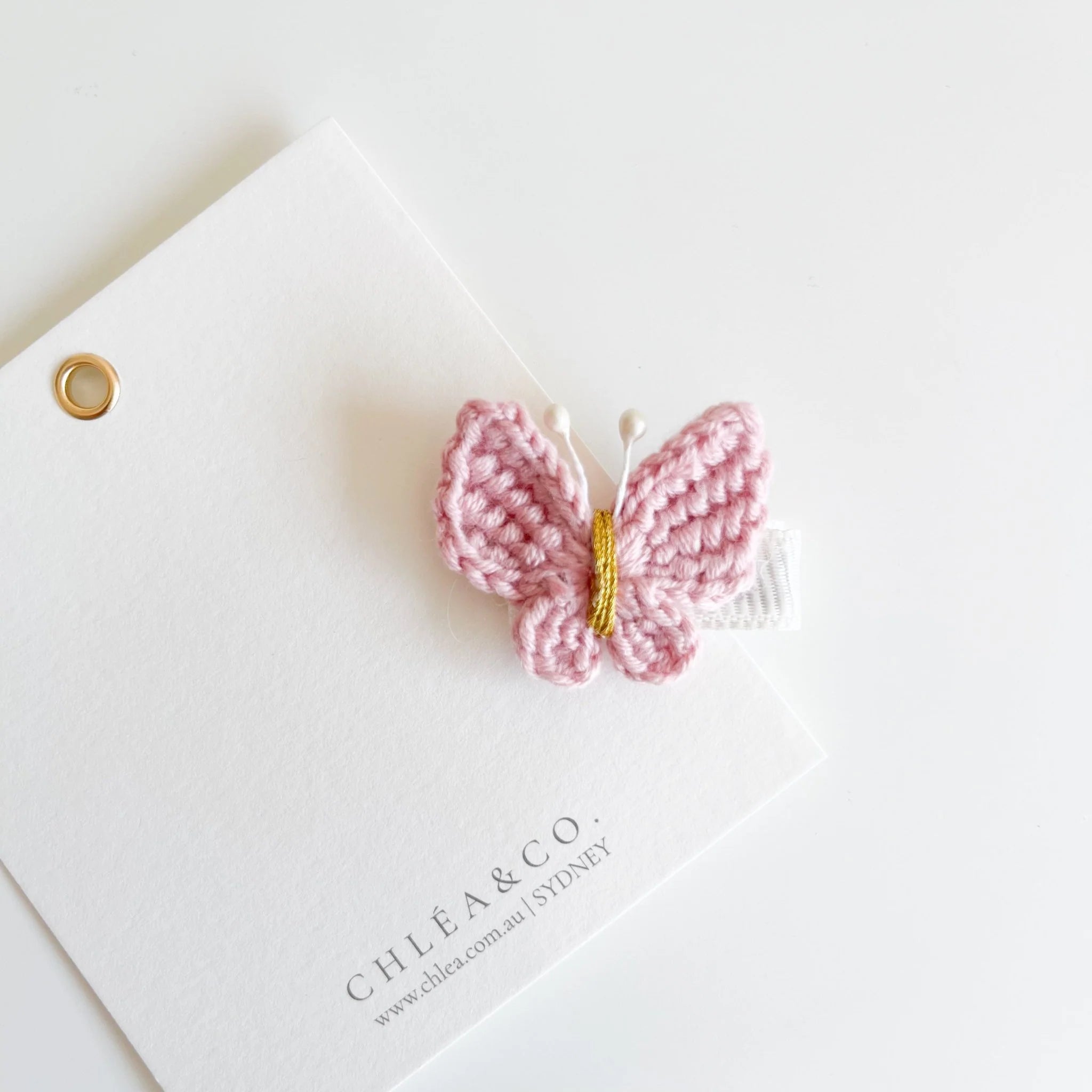 Maisie 蝴蝶手工編織髮夾 (Rose) - Chléa & Co
