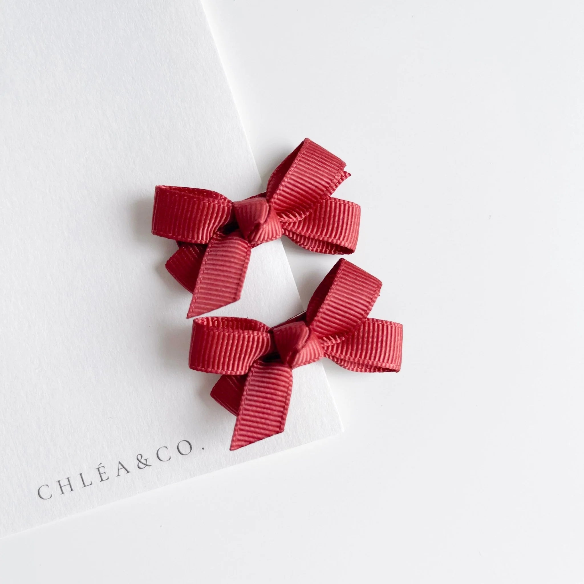 Set of 2 Petite Ribbon Bows 小巧蝴蝶結髮夾2入組