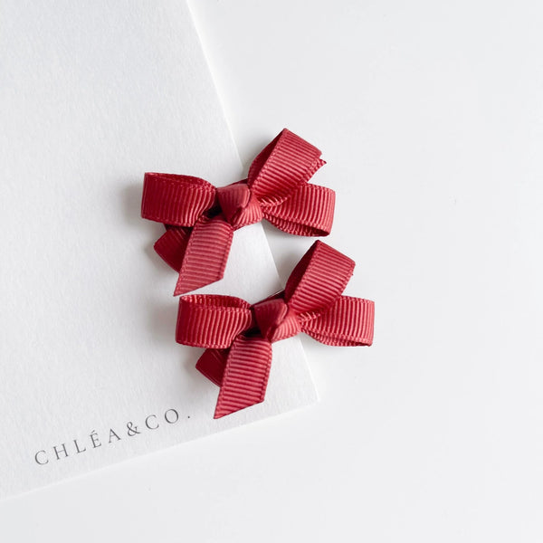 Set of 2 Petite Ribbon Bows 小巧蝴蝶結髮夾2入組