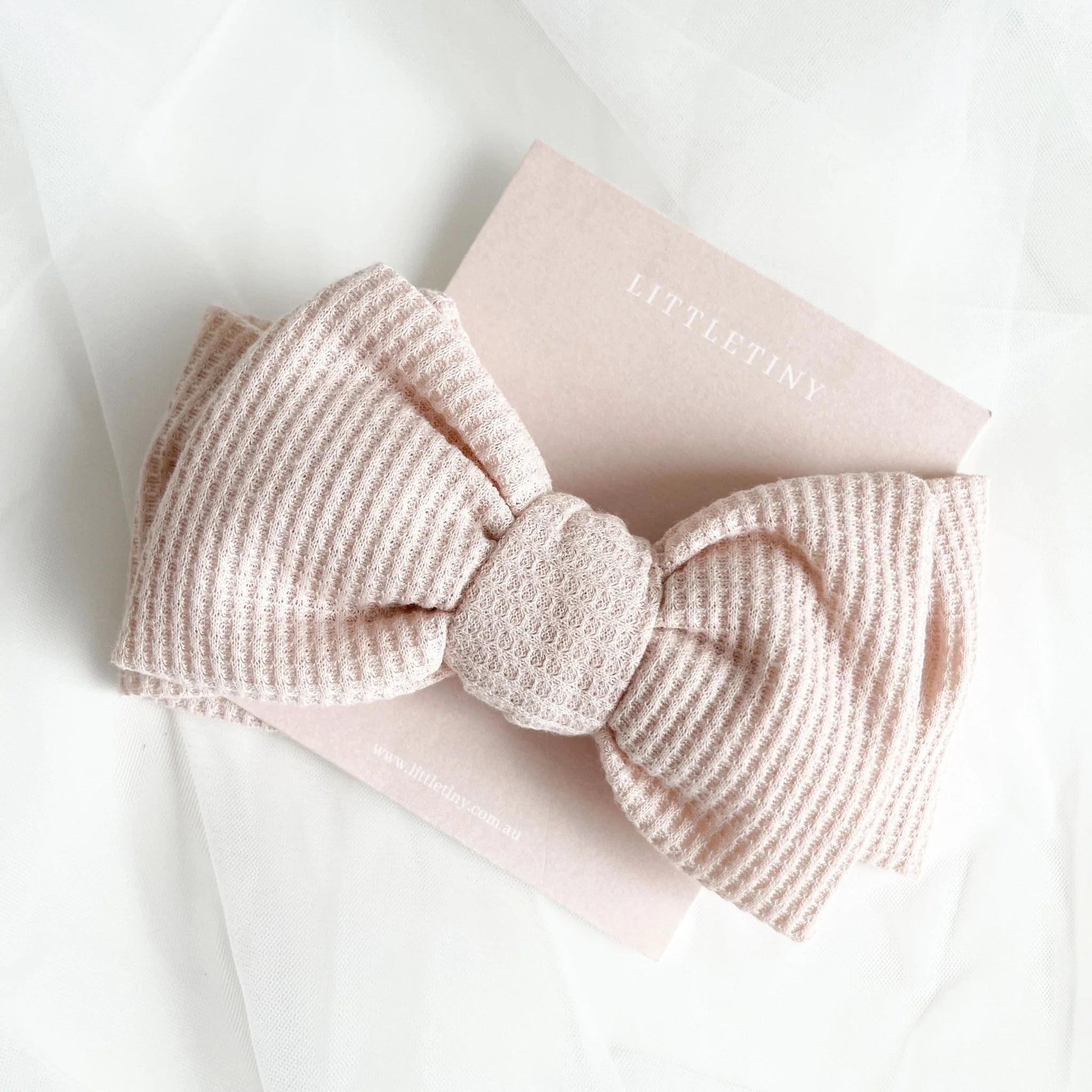 Waffle Bow | Top Knot Headband (Khaki)