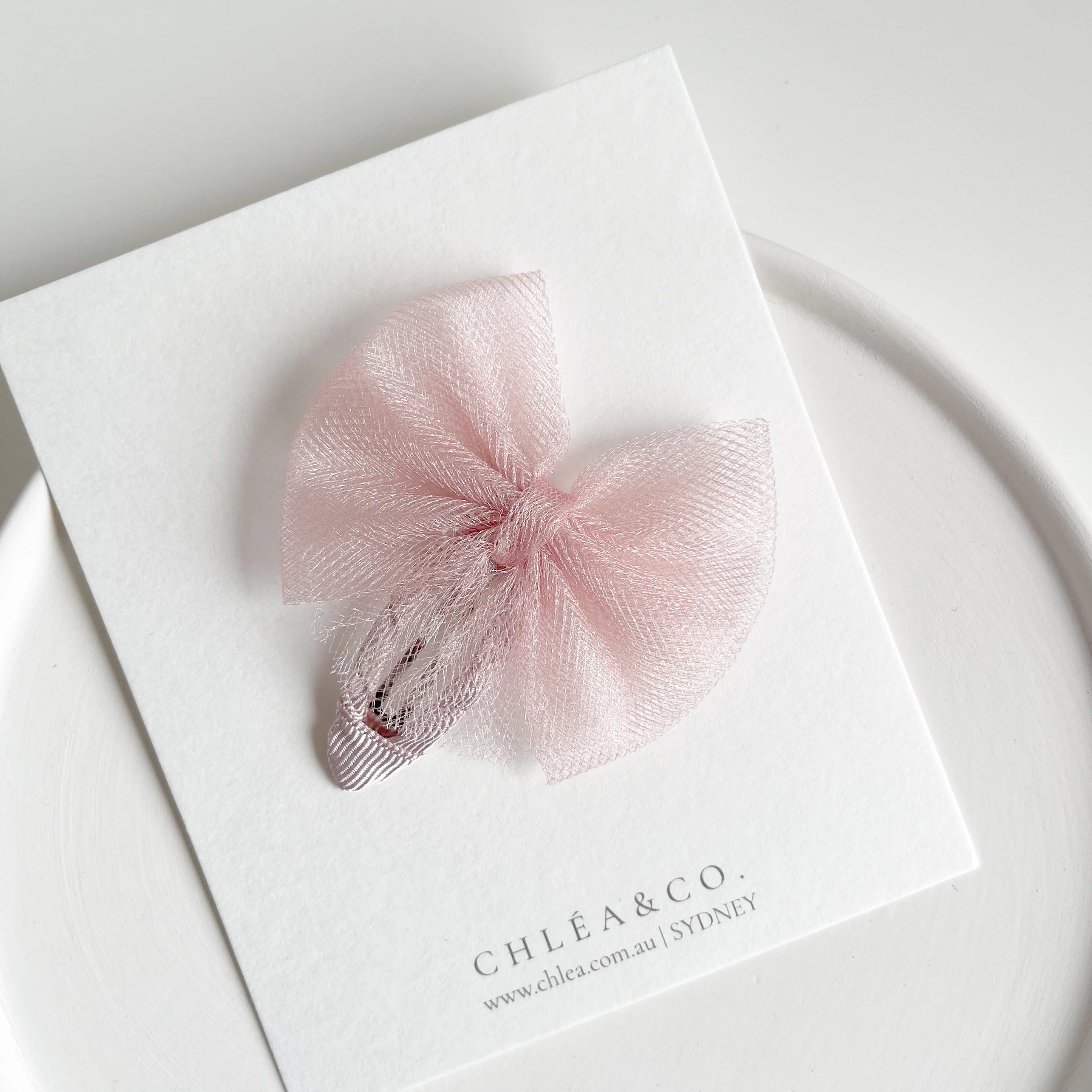 Aurora Tulle Bow Snap Clip - Chléa & Co