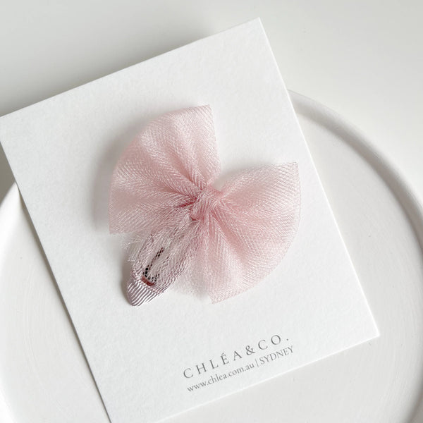 Aurora Tulle Bow Snap Clip - Chléa & Co