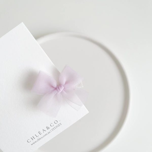 Petite Ballerina Tulle Bow Clip (Orchid) - Chléa & Co