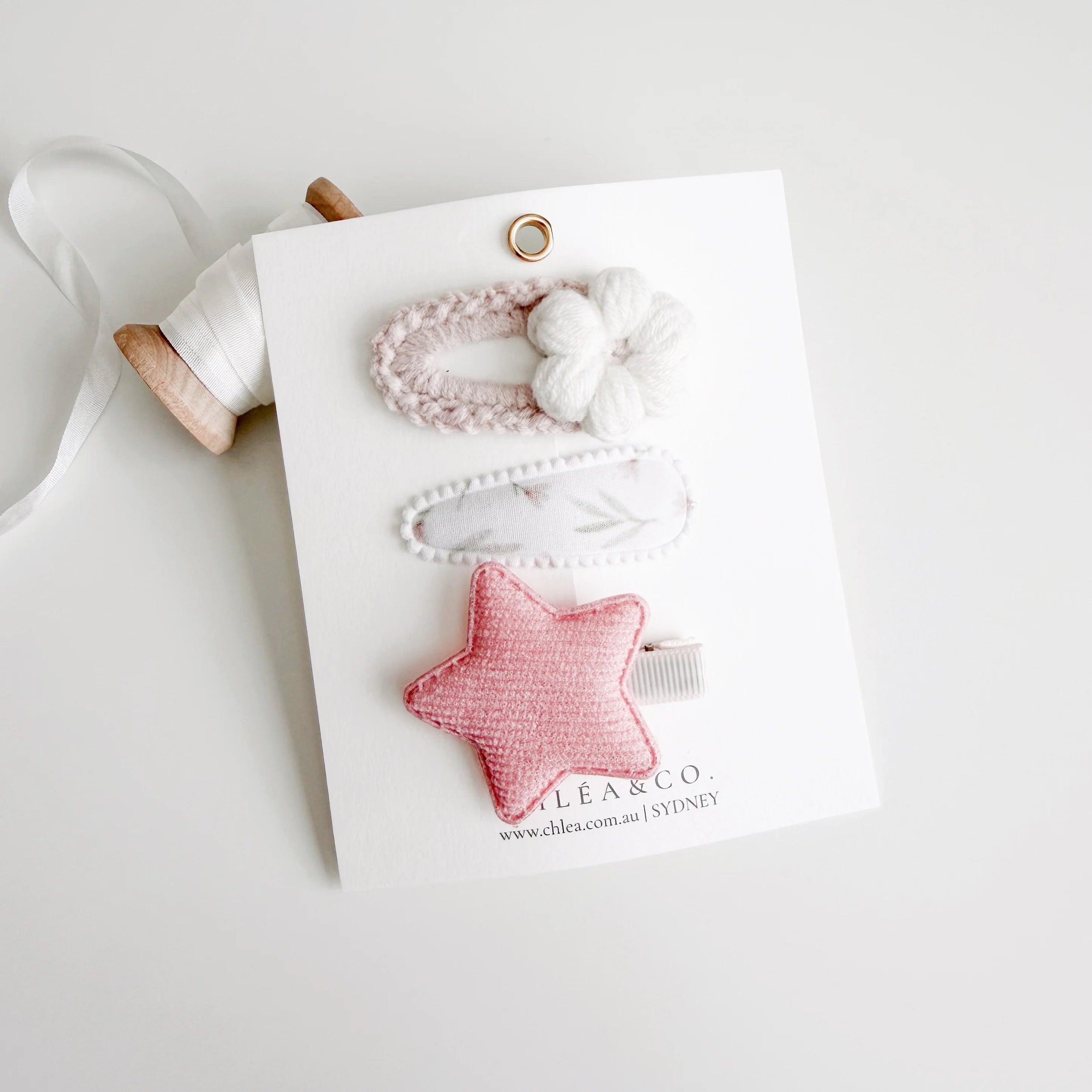 Sweetheart Trio | 3pc Mixed Hair Clips - Chléa & Co