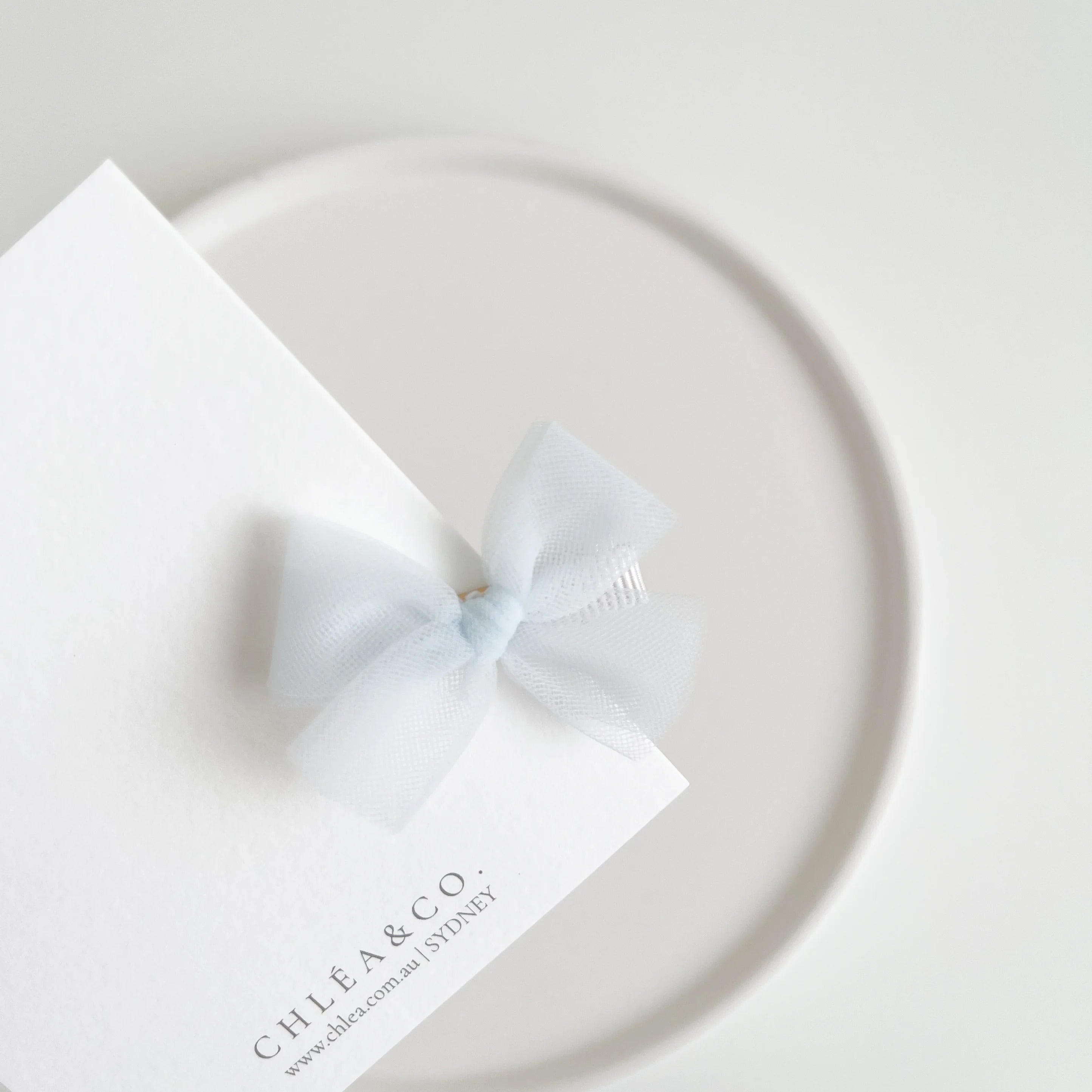 Petite Ballerina Tulle Bow Clip (Light Blue) - Chléa & Co
