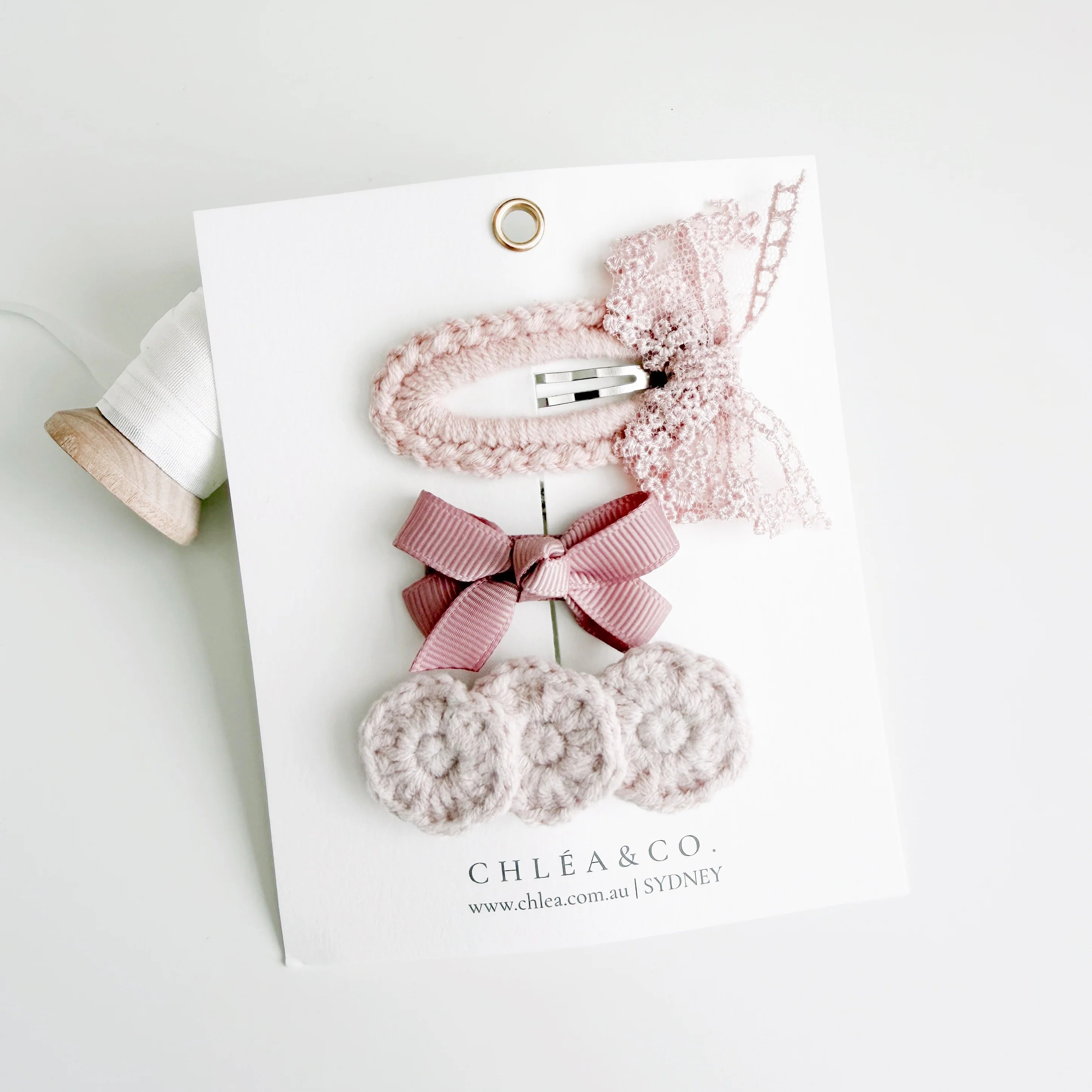 Rosie Lace | 3pc Mixed Hair Clips - Chléa & Co