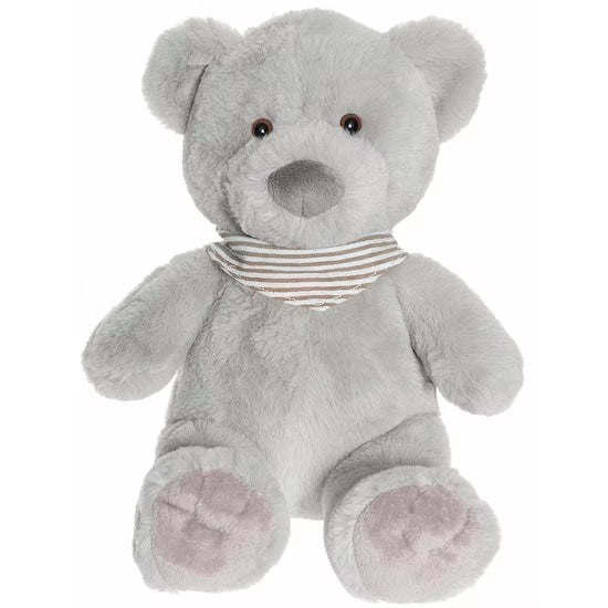 北歐瑞典 Teddykompaniet Malte 大灰熊, 尺寸  玩偶長度： 35cm, 材質100%聚脂纖維, 洗衣機40度洗滌, 陰乾即可(洗衣機正常洗滌)。2023年 Teddykompaniet 最重磅高級款Malte系列，選用觸感有如棉花糖般的超綿密軟綿絨毛，一上手就放不了手！除了調皮可愛的經典外型設計外，布料還是採用有OEKO-TEX認證的最高級別無毒布料！戴著領巾的經典小熊會不會很難照顧呢？！喔不！一樣是洗衣機洗完陰乾就恢復原來的軟綿喔！#Fantaskid #Teddykompaniet #Malte Teddy Bear #Grey