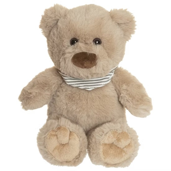 北歐瑞典 Teddykompaniet Malte 小褐熊, 尺寸  玩偶長度：25 cm, 材質100%聚脂纖維, 洗衣機40度洗滌, 陰乾即可(洗衣機正常洗滌)。2023年 Teddykompaniet 最重磅高級款小熊系列，選用觸感有如棉花糖般的超綿密軟綿絨毛，一上手就放不了手！除了調皮可愛的經典外型設計外，布料還是採用有OEKO-TEX認證的最高級別無毒布料！戴著領巾的經典小熊會不會很難照顧呢？！喔不！一樣是洗衣機洗完陰乾就恢復原來的軟綿喔！#Fantaskid #Teddykompaniet #Malte Teddy Bear #Beige