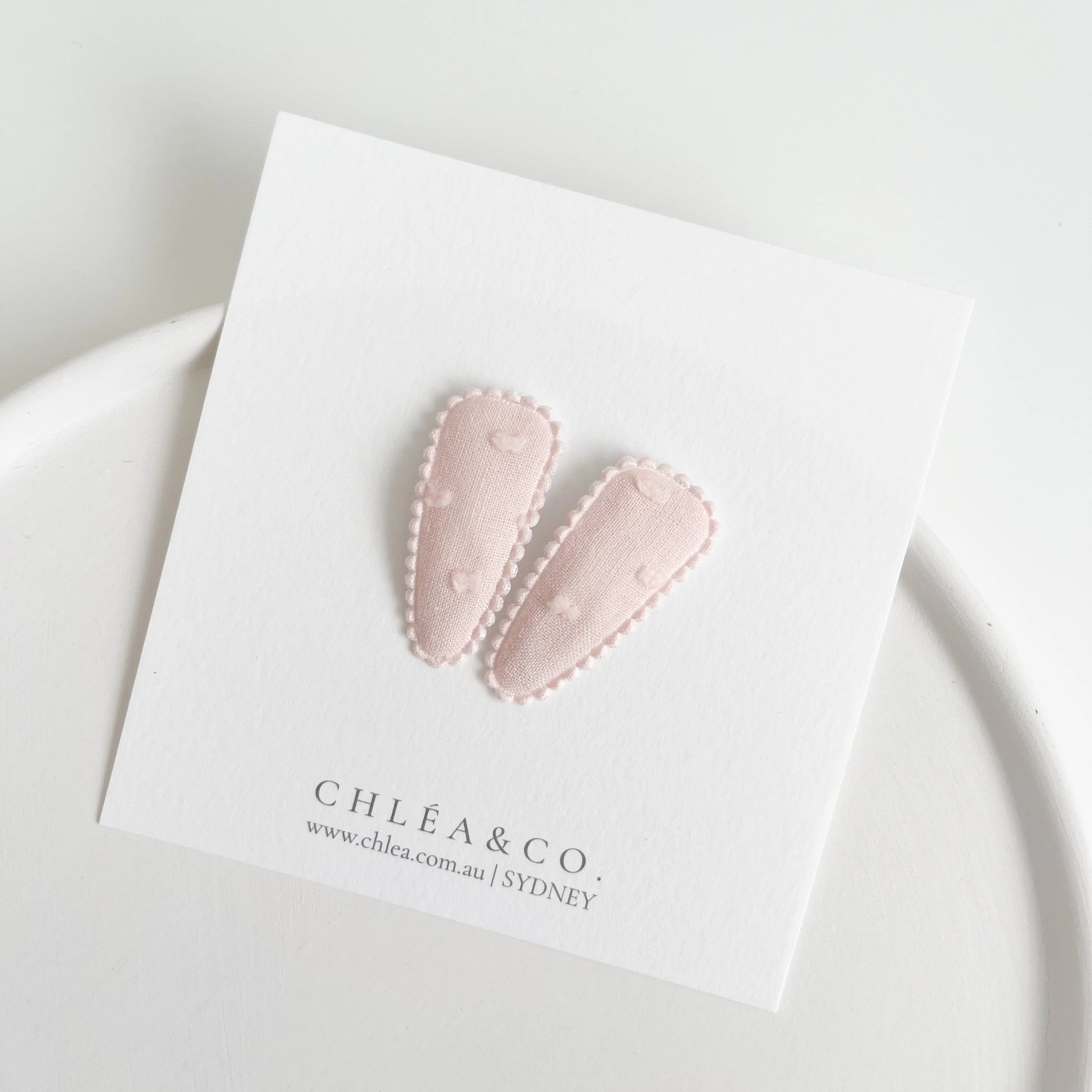 Petite Peach Fabric Covered Snap Clip - Chléa & Co