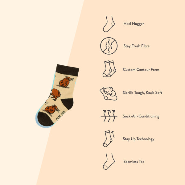 Bare Kind 竹纖維襪 - 水豚 (兒童)