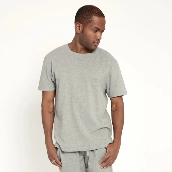 Orbasics 100%有機棉 大人款短袖 T-shirt - Grey Melange ❘ 現貨尺寸: S.M.L.XL