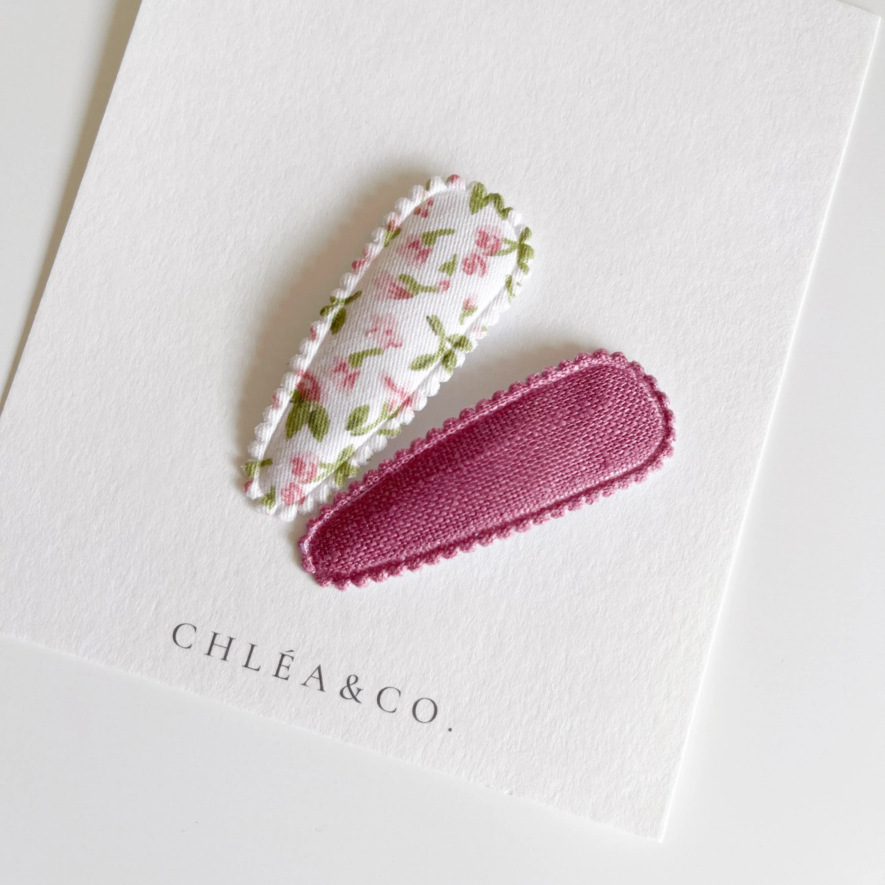 Set of 2 Fringe Clip Amelia Magenta | Fabric Hair Clip