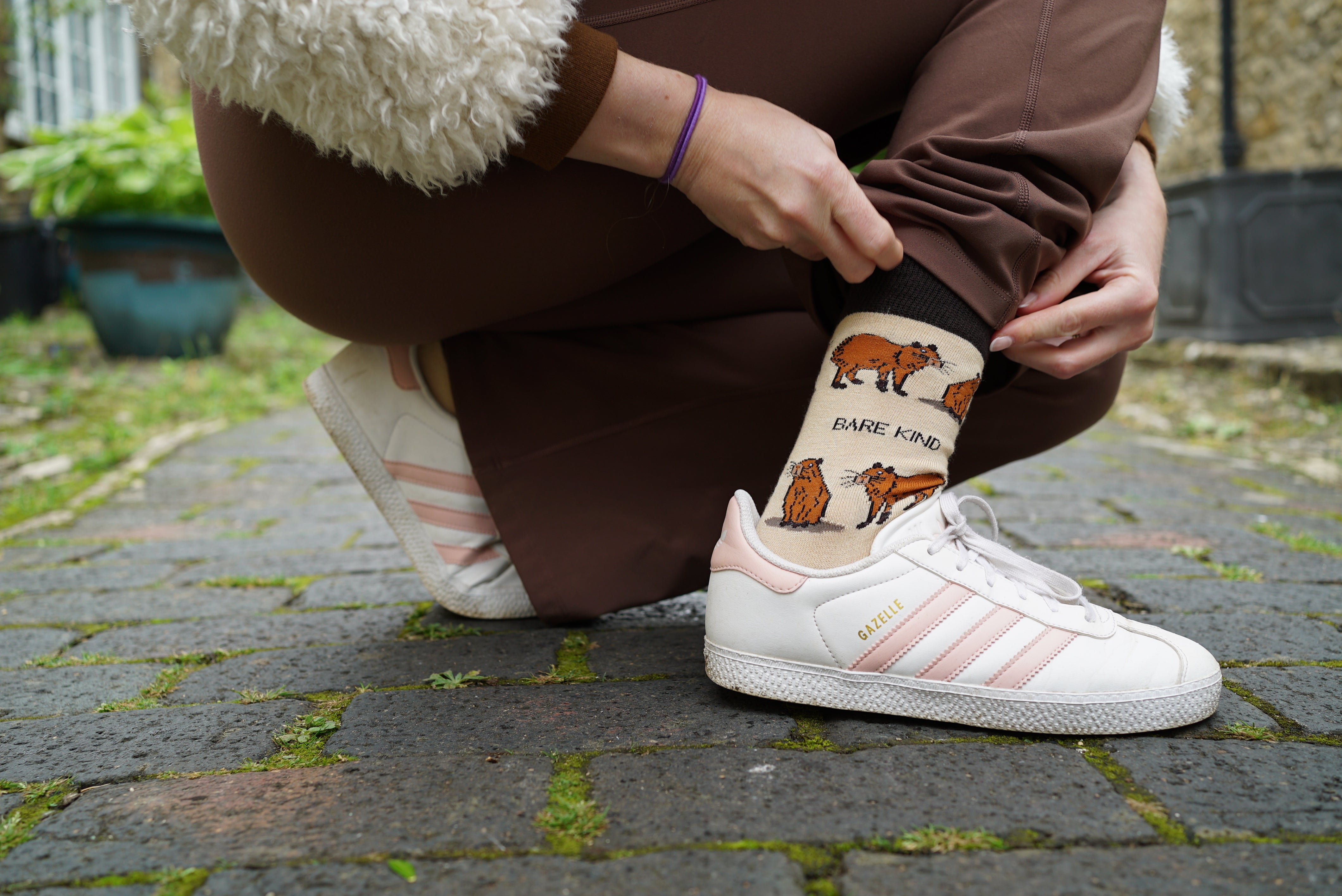 Bare Kind 竹纖維襪 - 水豚 Brown (成人)