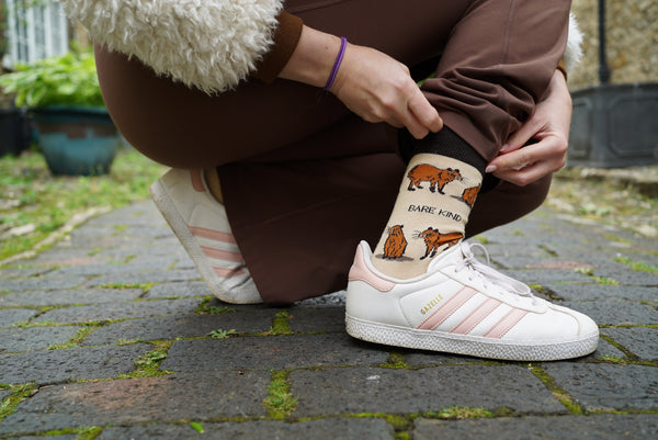 Bare Kind 竹纖維襪 - 水豚 Brown (成人)