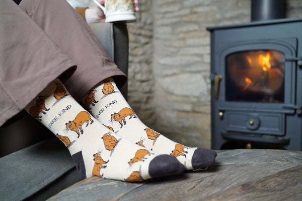 Bare Kind 竹纖維襪 - 水豚 Brown (成人)