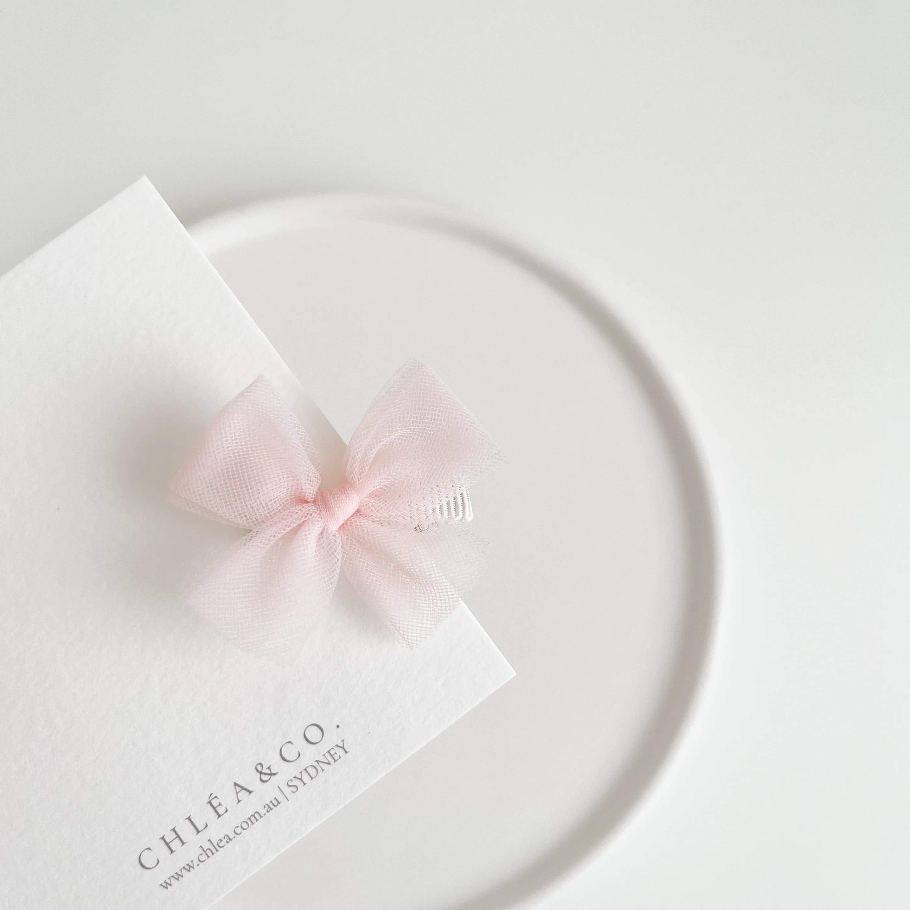 Petite Ballerina Tulle Bow Clip (Blush) - Chléa & Co