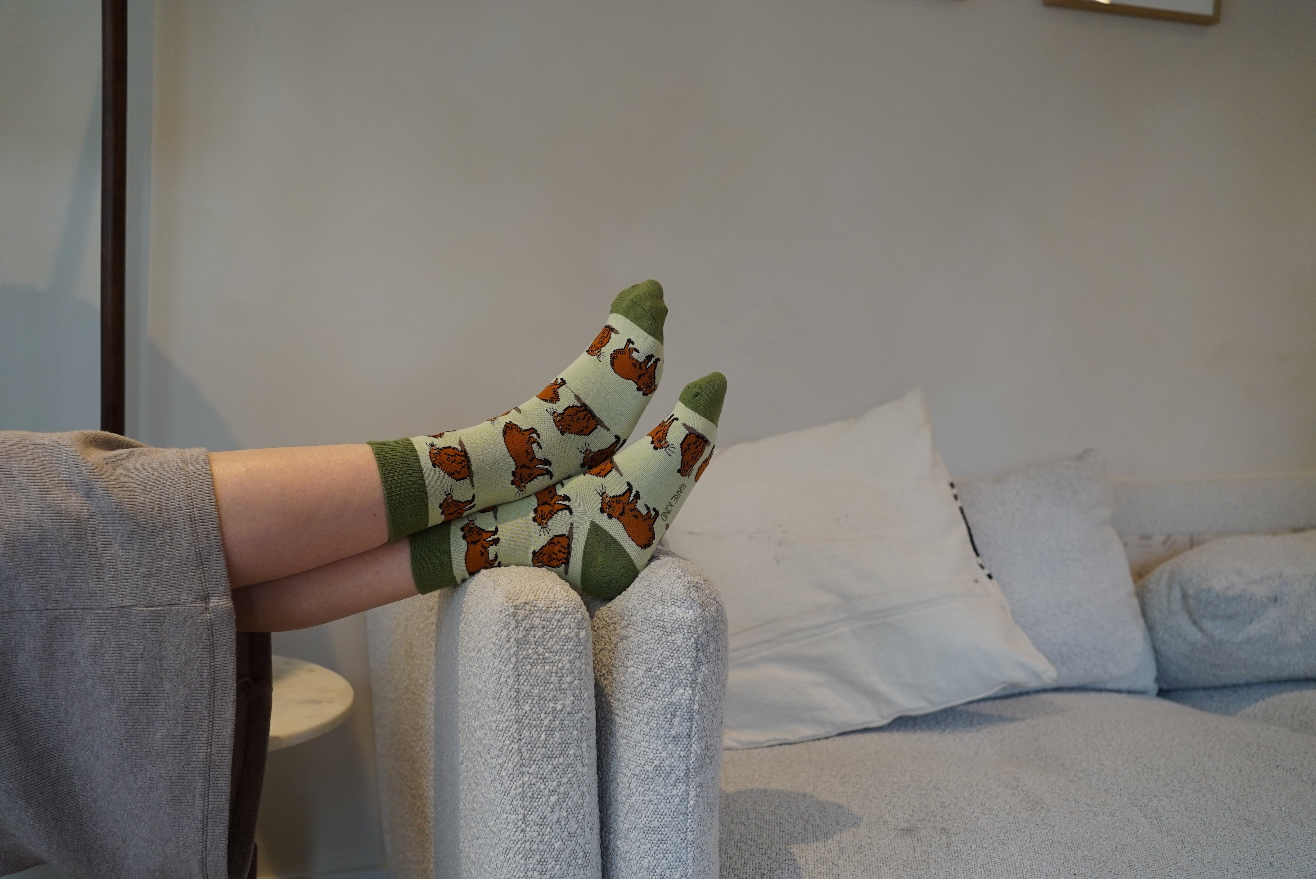 Bare Kind 竹纖維襪 - 水豚 Green (成人)