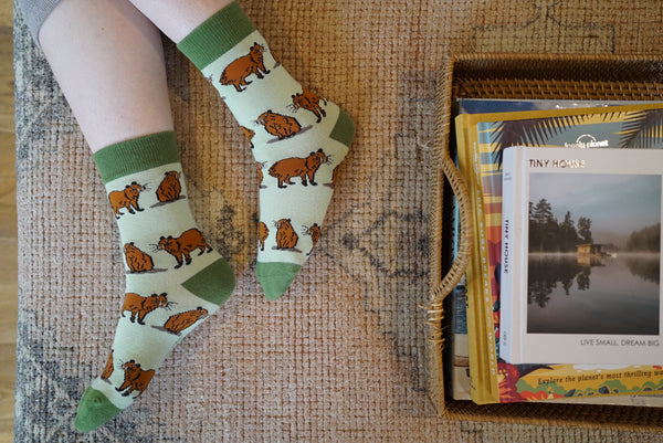 Bare Kind 竹纖維襪 - 水豚 Green (成人)