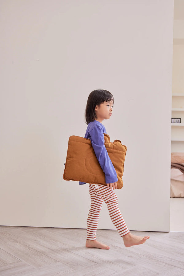 有機棉百搭長褲 焦糖餅乾條紋 - Orbasics Classic Leggings