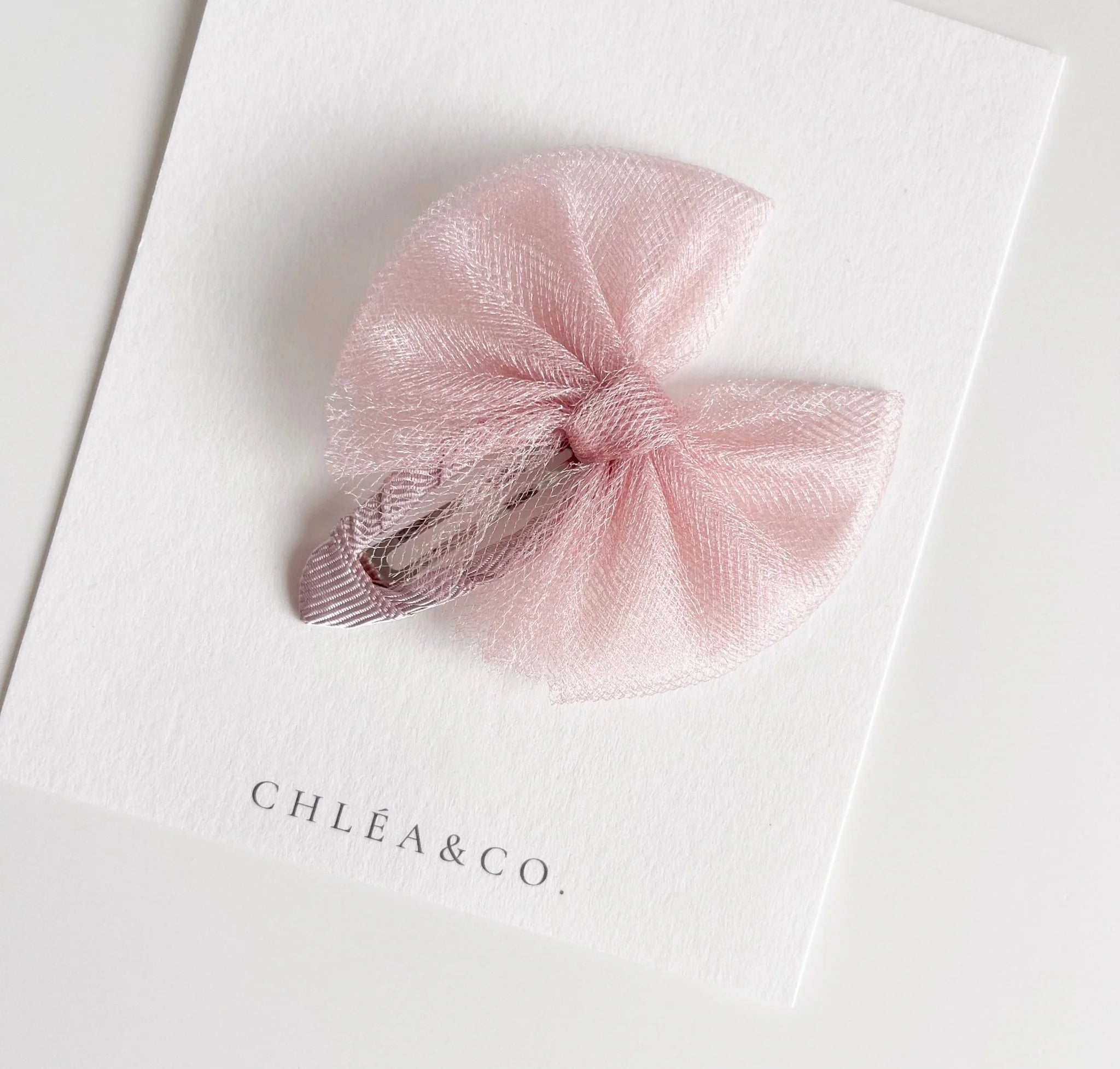 Aurora | Tulle Bow Hair Clip (Dusty Pink)