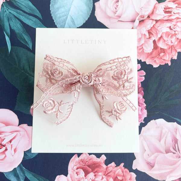 Autumn Lace Bow | Hair Clip