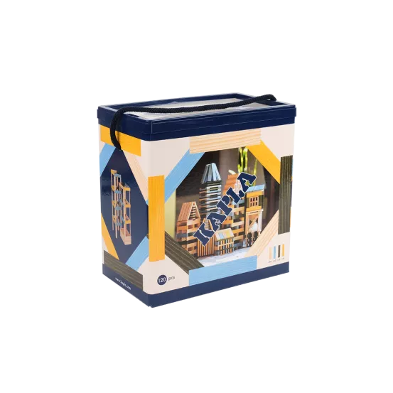 Dapla Box Blue KAPLA Box 120 - Light Blue, Yellow & Green