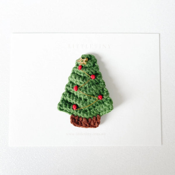 Christmas Tree | Crochet Hair Clip