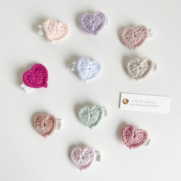 Petite Heart Crochet Clip