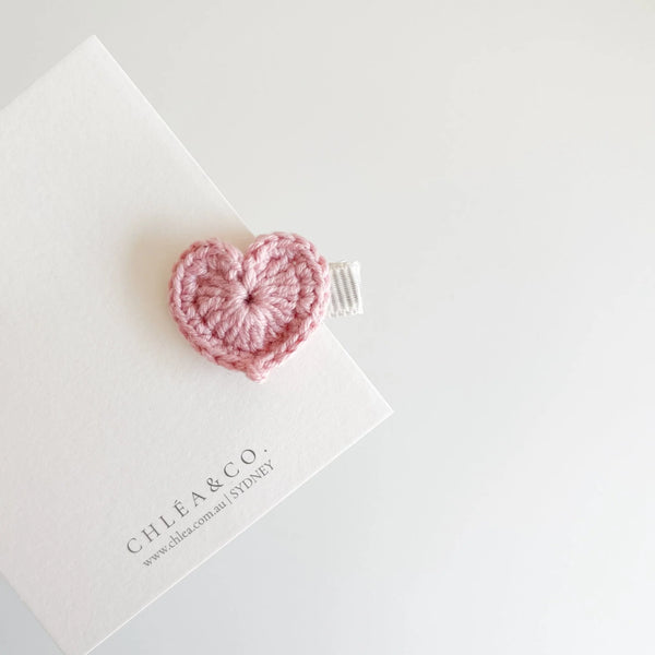 Petite Heart Crochet Clip