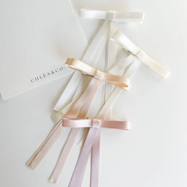 Satin Long Tail Bow | Hair Clip