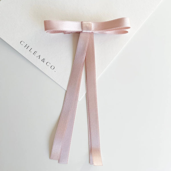 Satin Long Tail Bow | Hair Clip