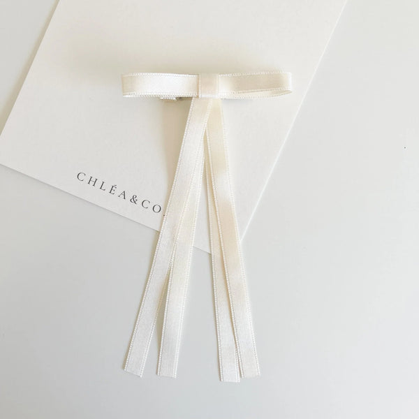 Satin Long Tail Bow | Hair Clip