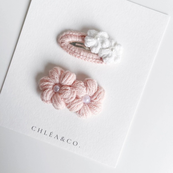 Set of 2 Mini Periwinkle Crochet Clips - Chléa & Co