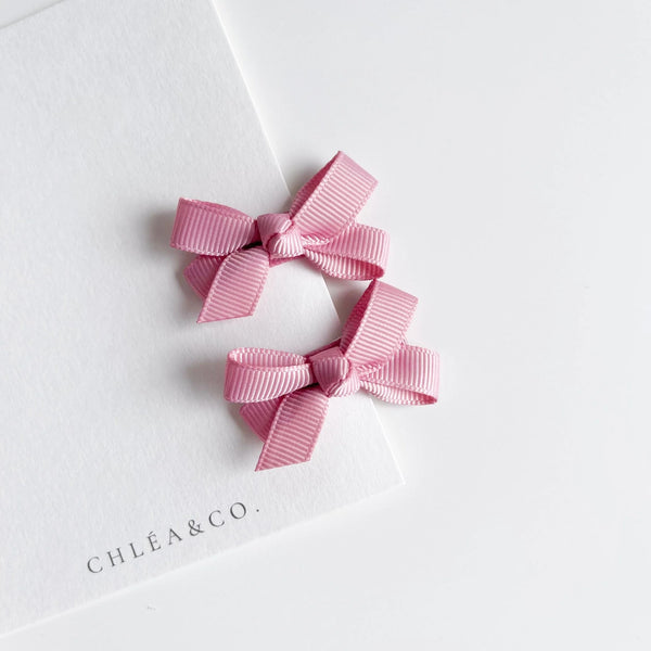 小巧蝴蝶結髮夾2入組 (Peony) - Chléa & Co (預購中)