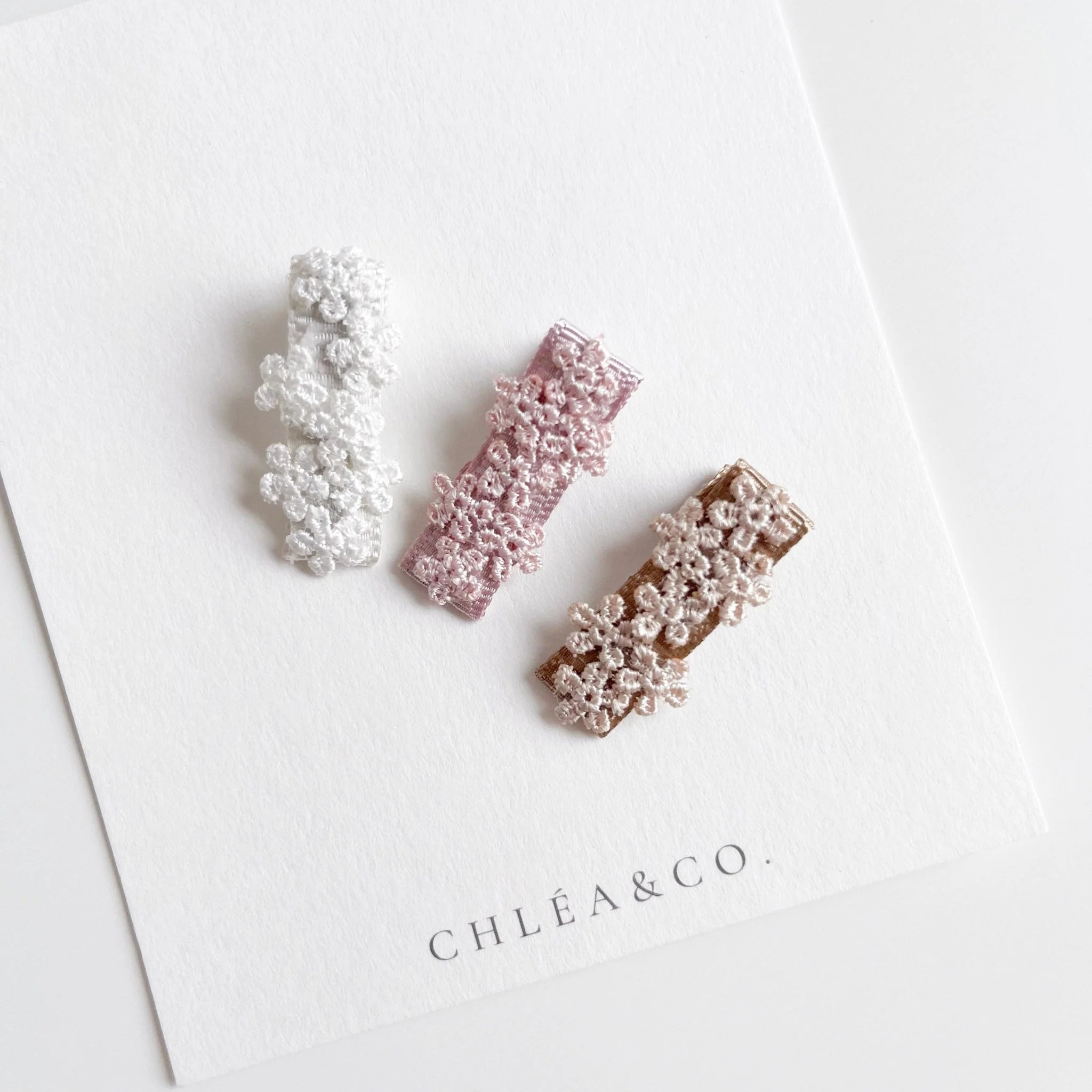 Set of 3 Petite Lace Clips