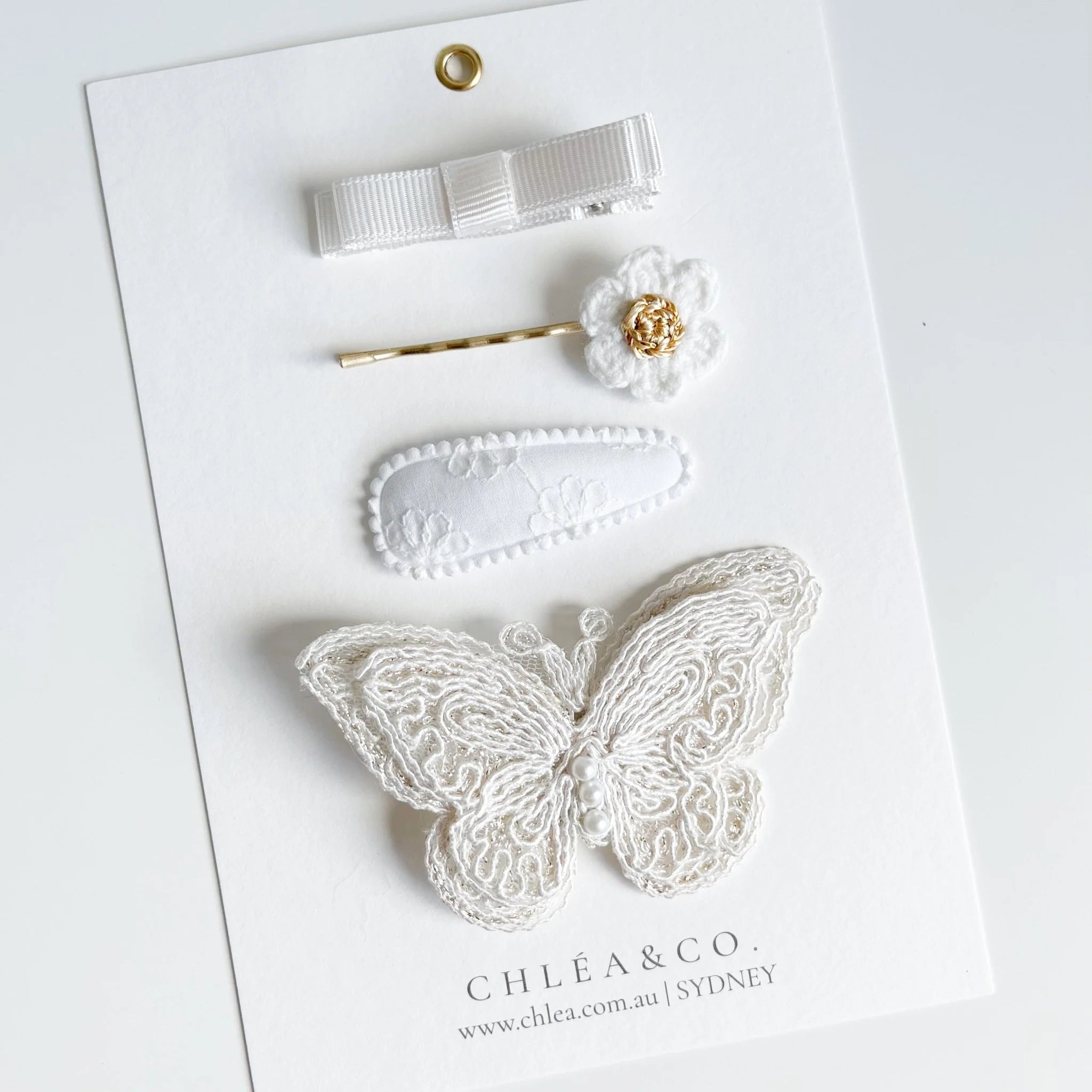 Set of 4 Flower Butterfly Hair Clip Set - Chléa & Co (預購中)