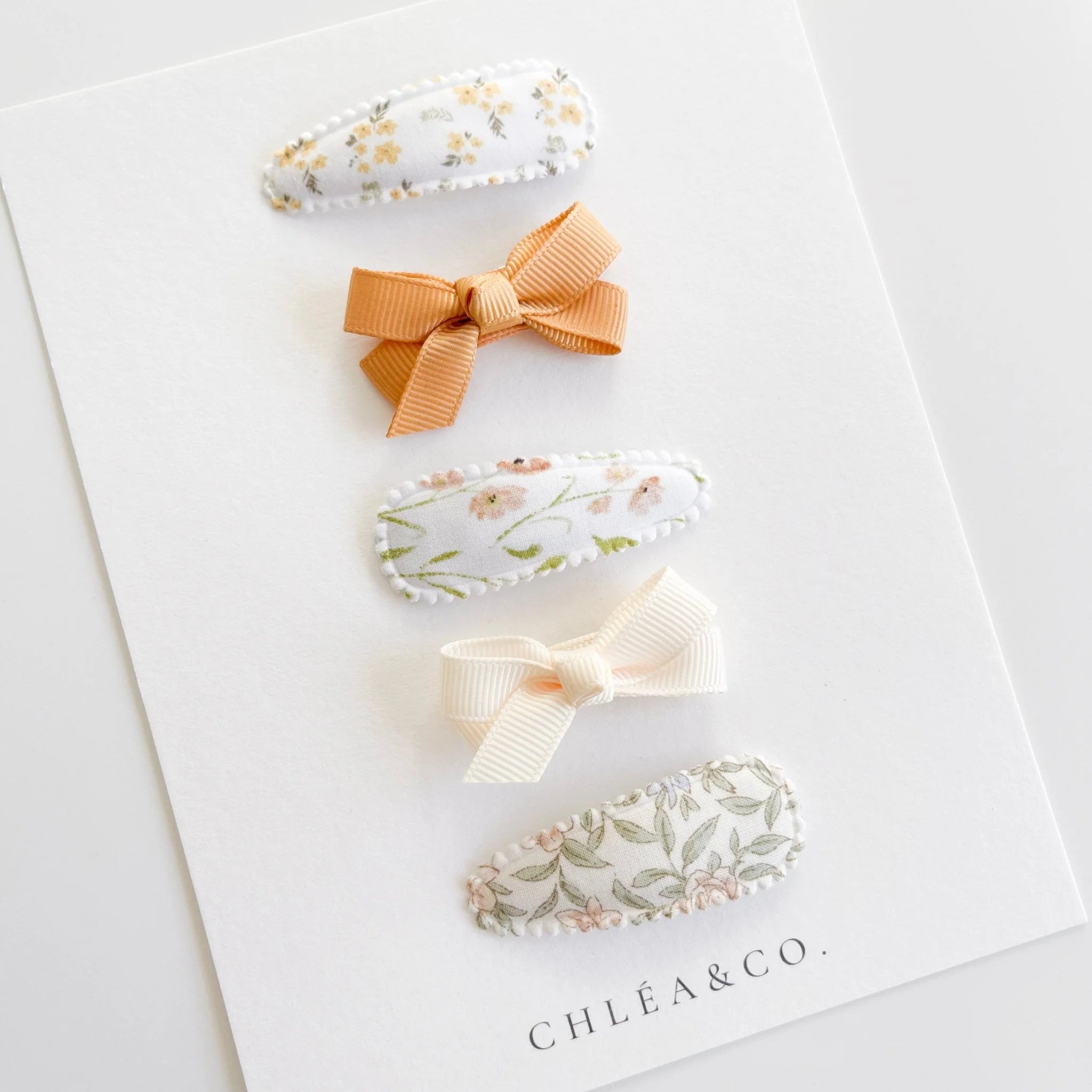 Set of 5 Orange Hair Clips