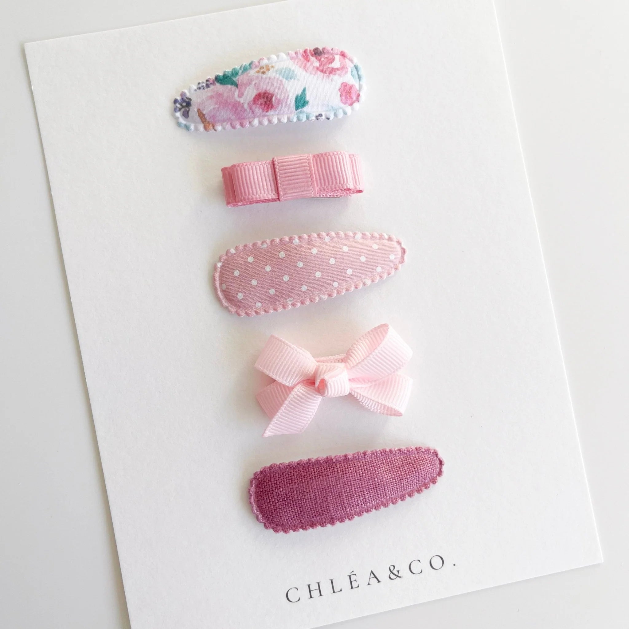 Set of 5 Pink Hair Clips 5 入組粉色系髮夾